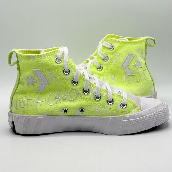 Converse Chuck 70 HI UNT1TL3D in Neon Yellow - Women’s US 5 - Picture 7 of 10